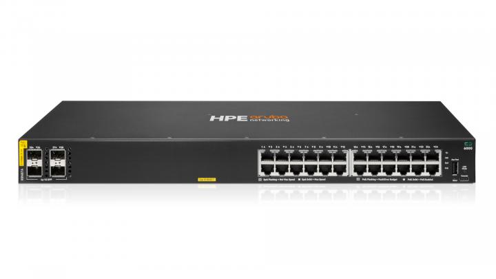 HPE Aruba Networking CX 6000 24G Class 4 PoE 4SFP 370W Switch R8N87A