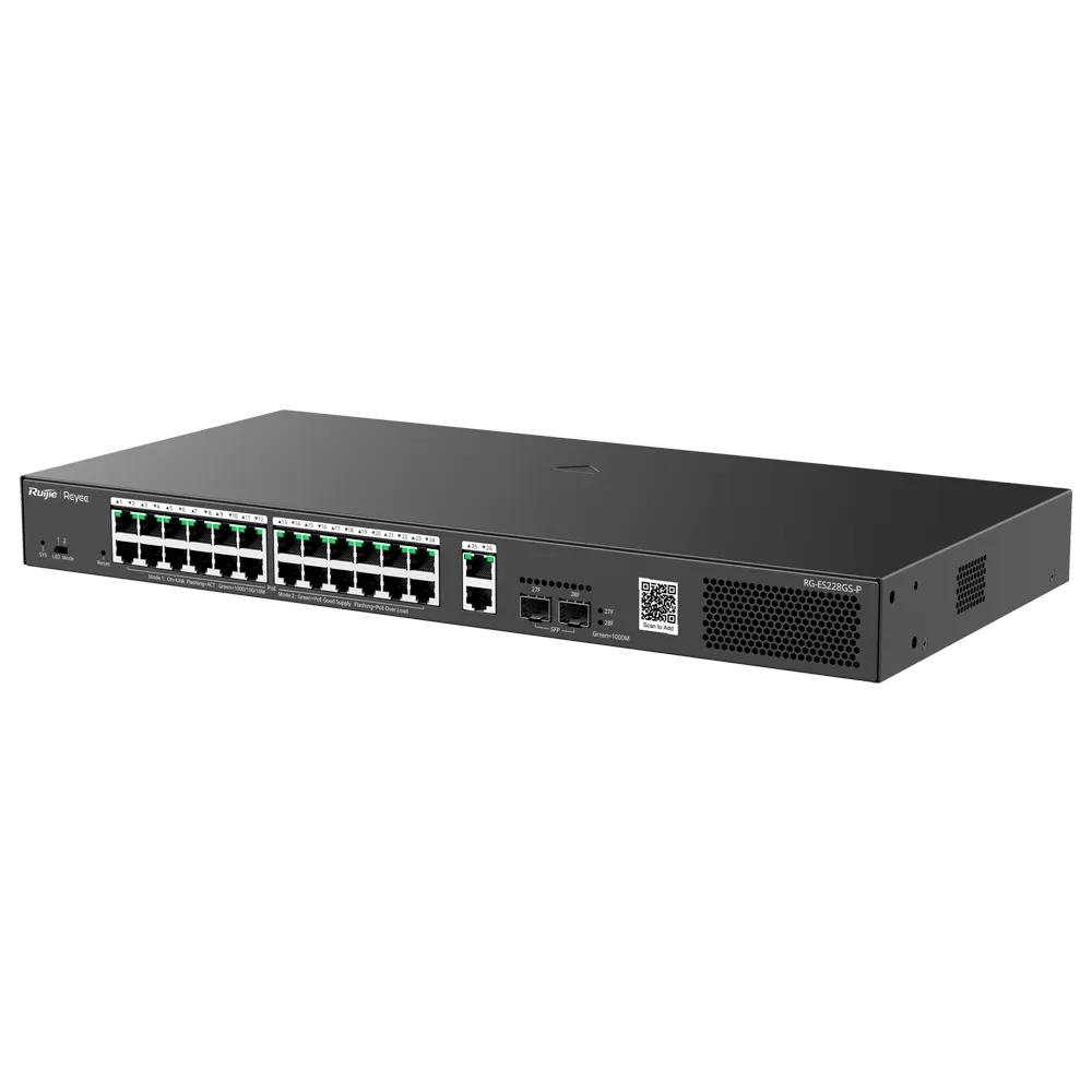 RUIJIE REYEE RG-ES228GS-P 26 PORT GIGABIT 24xPOE 370W 2xRJ-45 2xSFP YONETILIR SW
